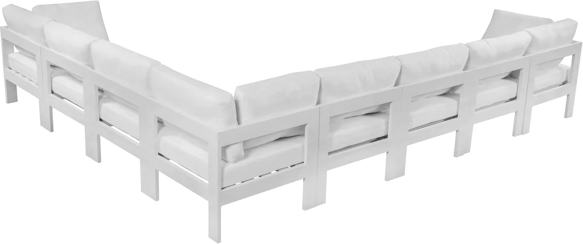 Nizuc - Outdoor Patio 8 Piece Modular Sectional With White Frame - White