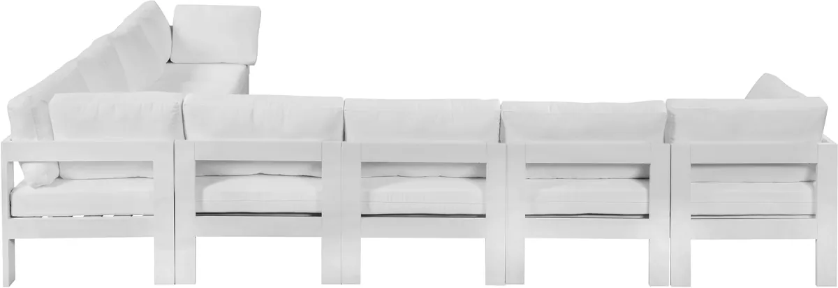 Nizuc - Outdoor Patio 8 Piece Modular Sectional With White Frame - White