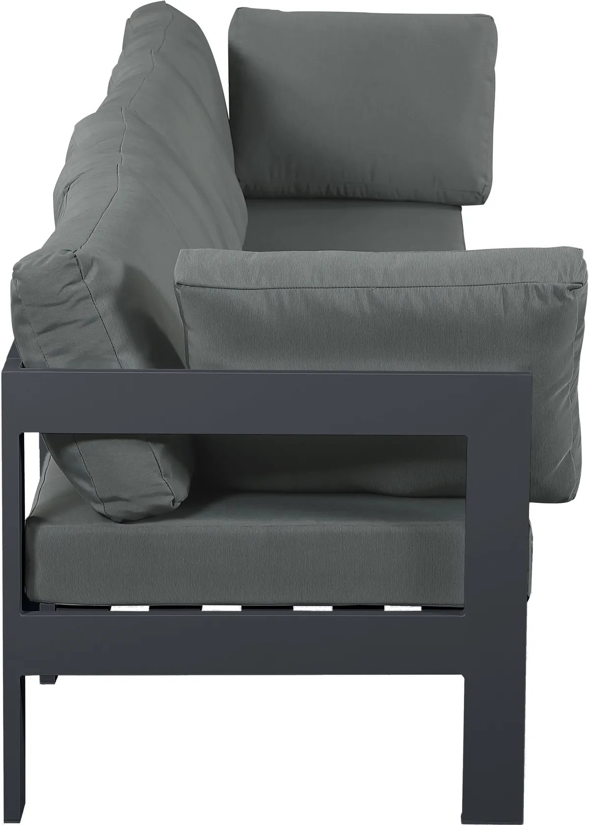 Nizuc - Outdoor Patio 4 Seat Modular Sofa With Gray Frame - Gray