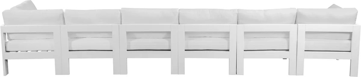 Nizuc - Outdoor Patio 6 Seat Modular Sofa With White Frame - White