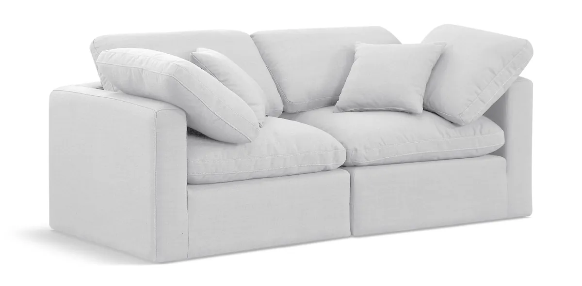 Indulge - Linen 2 Seat Modular Sofa - White