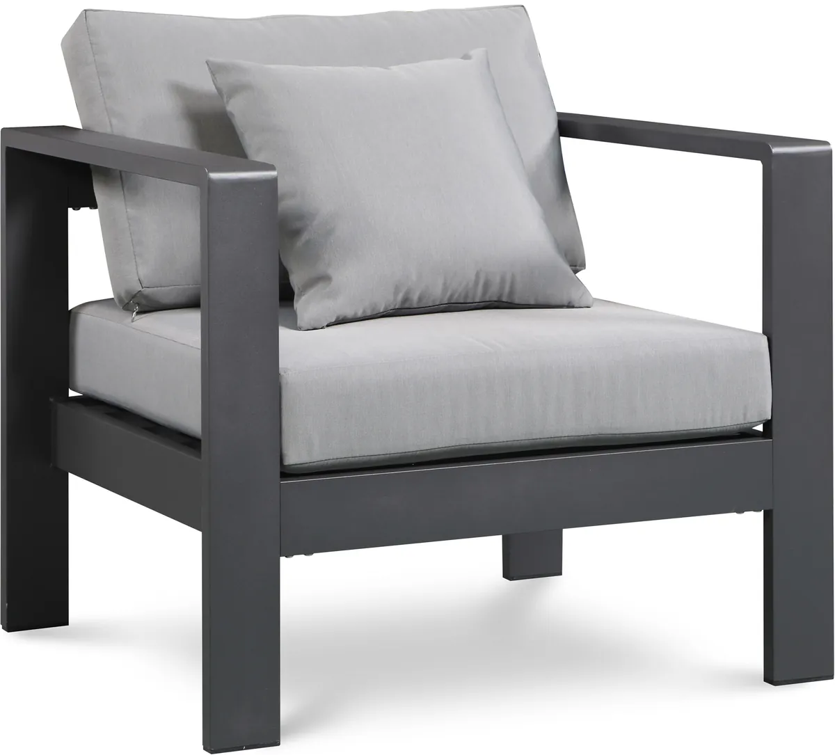 Nizuc - Outdoor Patio Arm Chair With Gray Frame - Gray