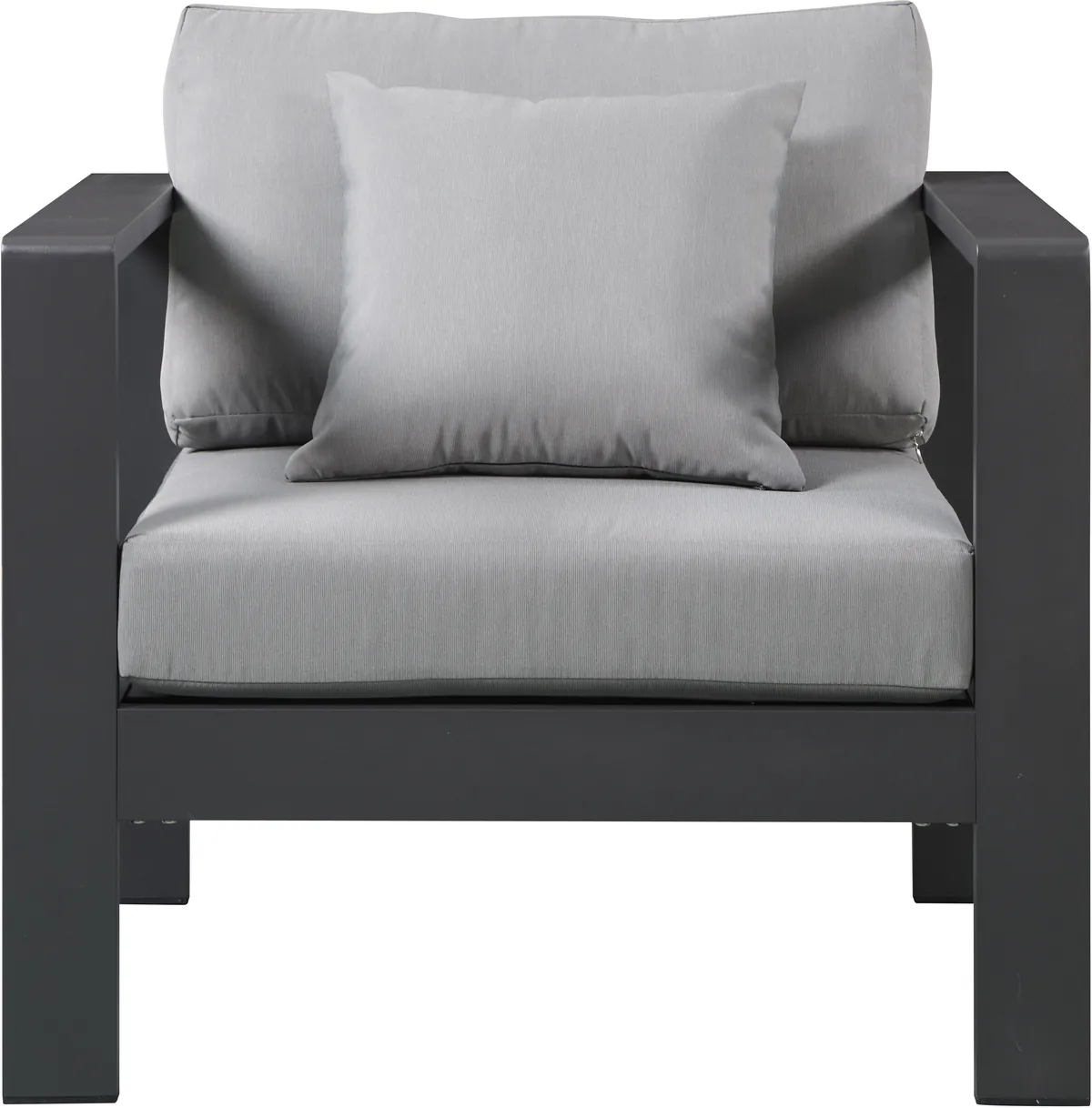 Nizuc - Outdoor Patio Arm Chair With Gray Frame - Gray