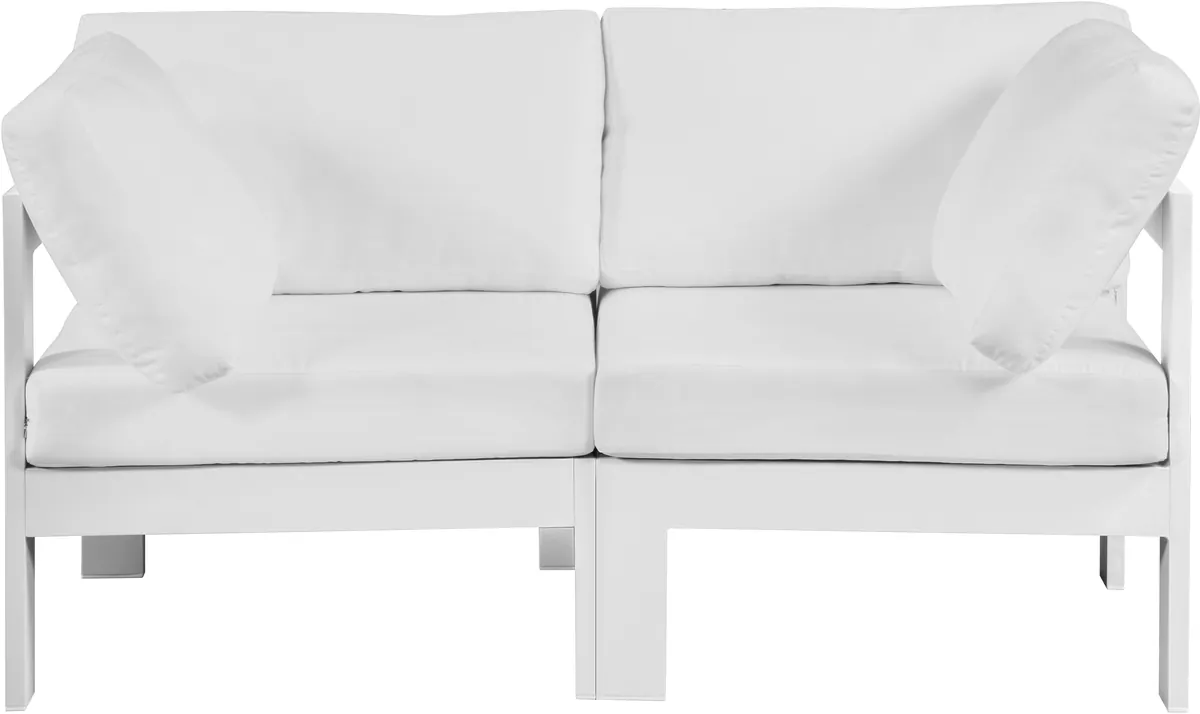 Nizuc - Outdoor Patio 2 Seat Modular Sofa With White Frame - White