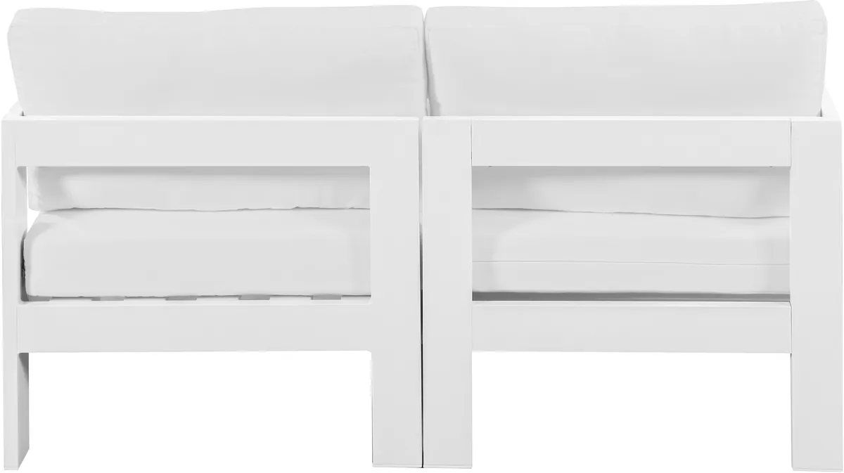 Nizuc - Outdoor Patio 2 Seat Modular Sofa With White Frame - White