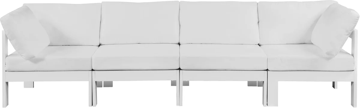 Nizuc - Outdoor Patio 4 Seat Modular Sofa With White Frame - White