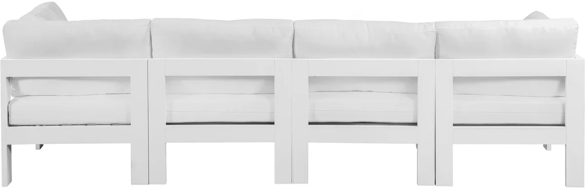 Nizuc - Outdoor Patio 4 Seat Modular Sofa With White Frame - White