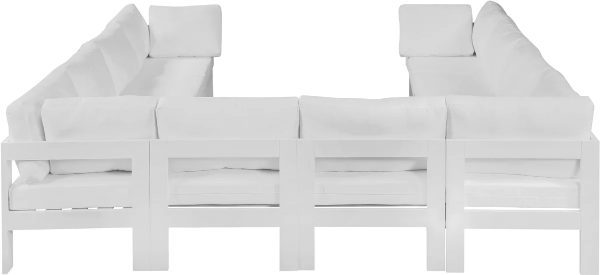 Nizuc - Outdoor Patio 10 Piece Modular Sectional With White Frame - White