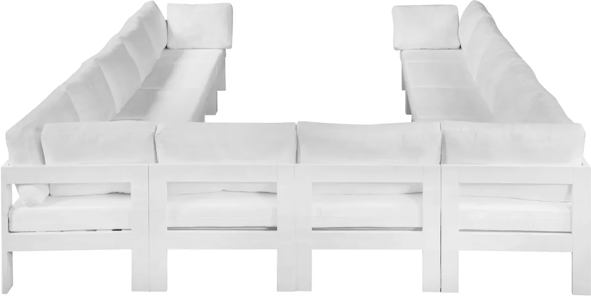 Nizuc - Outdoor Patio 12 Piece Modular Sectional With White Frame - White