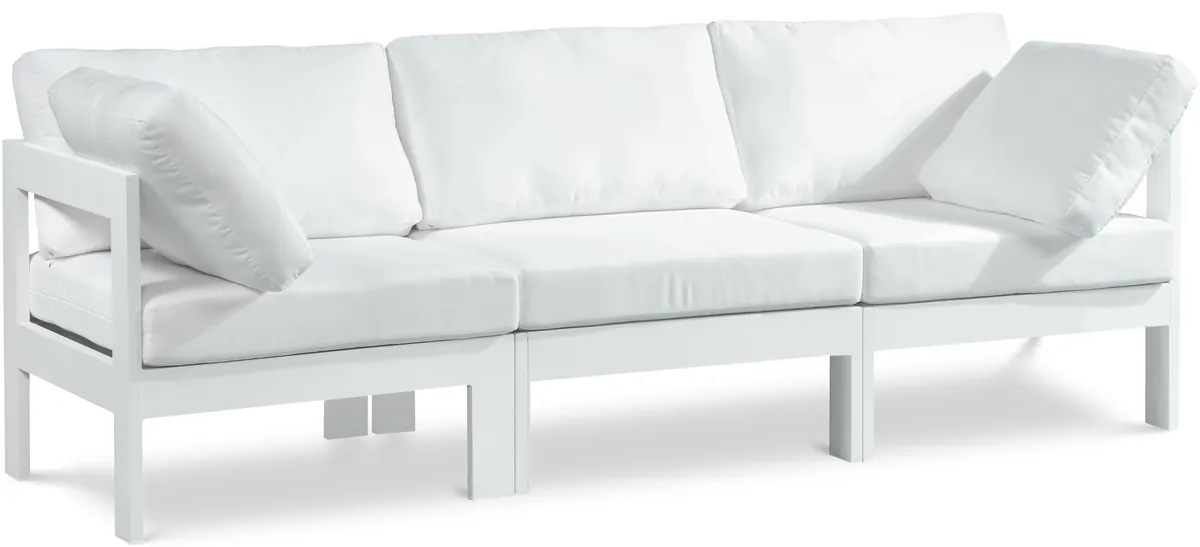 Nizuc - Outdoor Patio 3 Seat Modular Sofa With White Frame - White