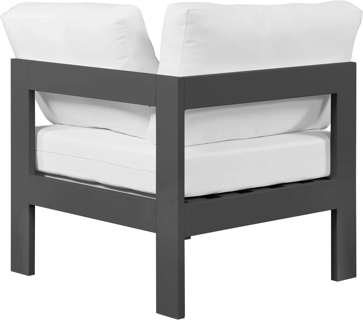 Nizuc - Outdoor Patio Corner Chair With Gray Base - White