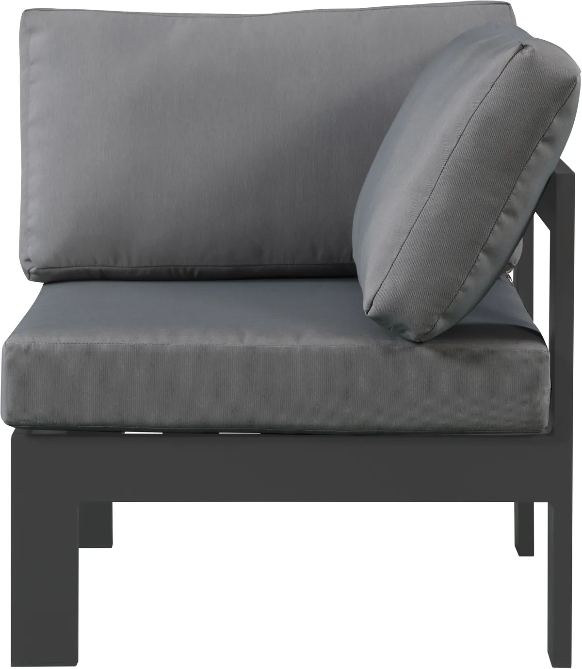 Nizuc - Outdoor Patio Corner Chair With Gray Base - Gray