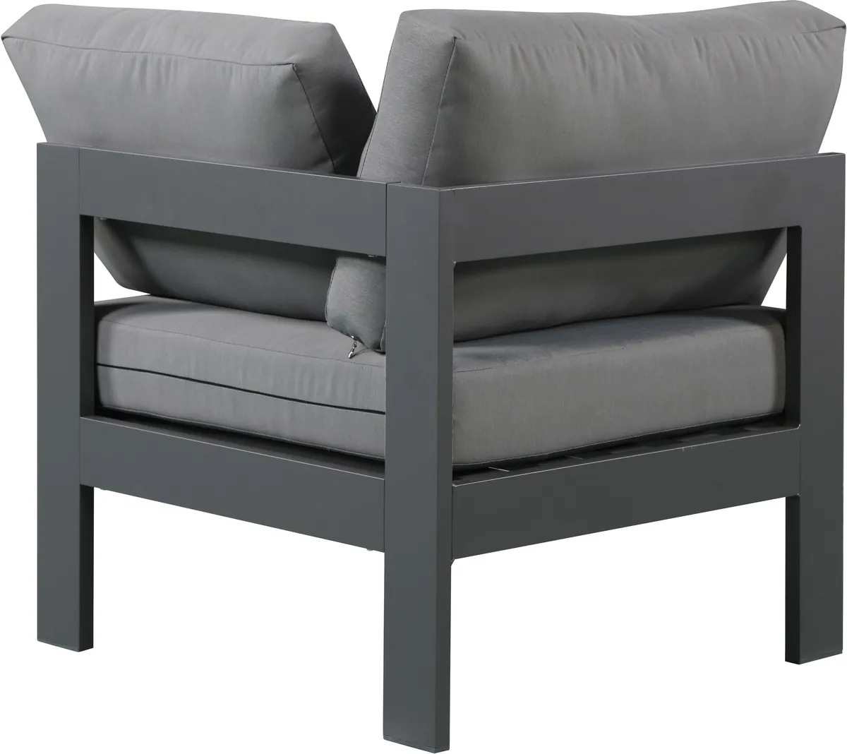 Nizuc - Outdoor Patio Corner Chair With Gray Base - Gray