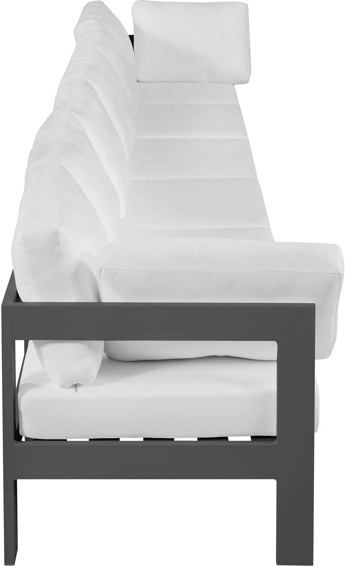 Nizuc - Outdoor Patio 6 Seat Modular Sofa With Gray Frame - White