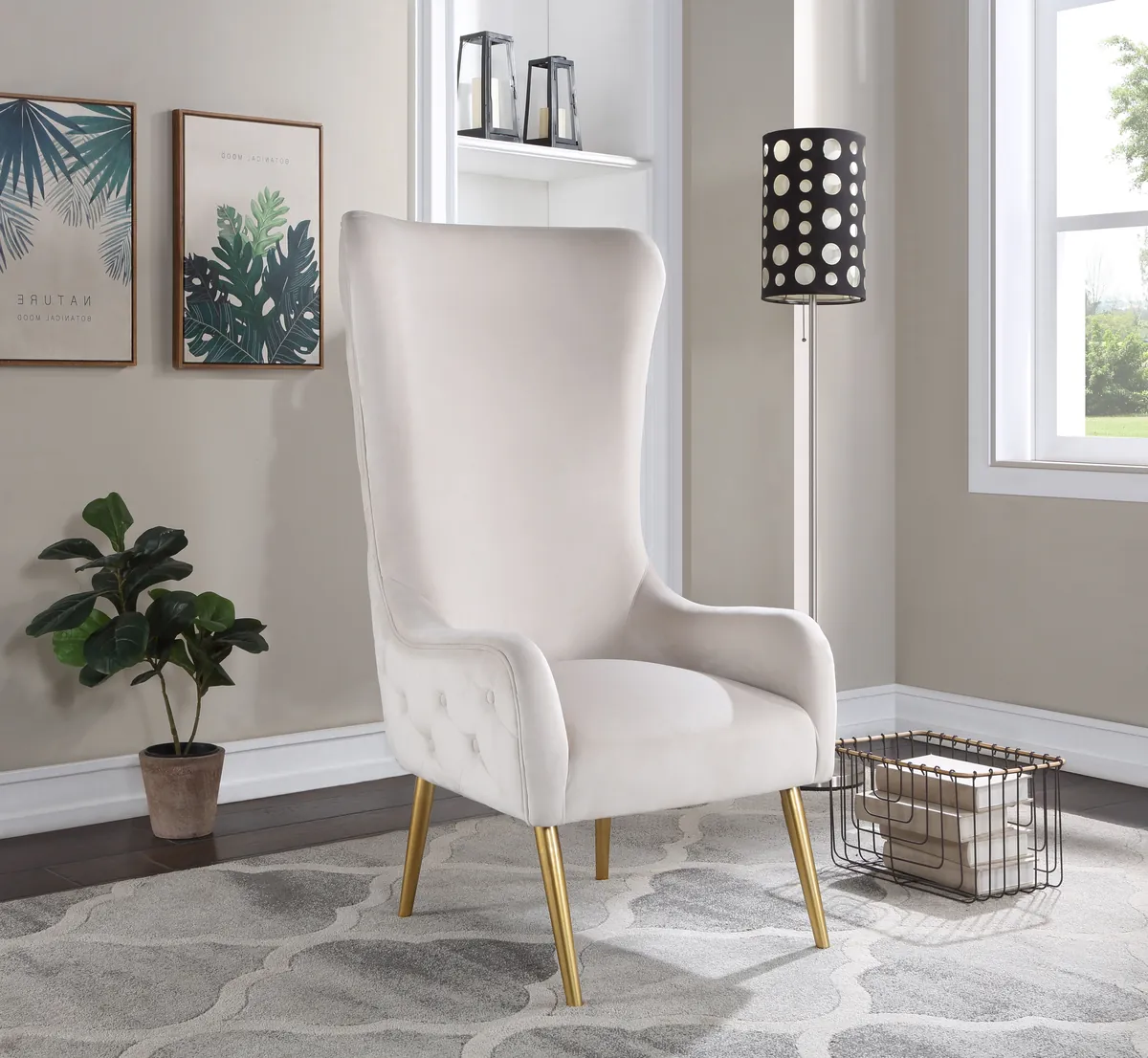 Alexander - Accent Chair - Cream - View 2