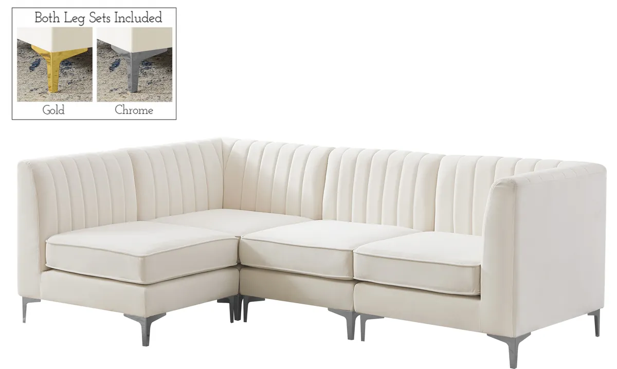 Alina - 4 Piece Modular L-Shaped Sectional - Cream