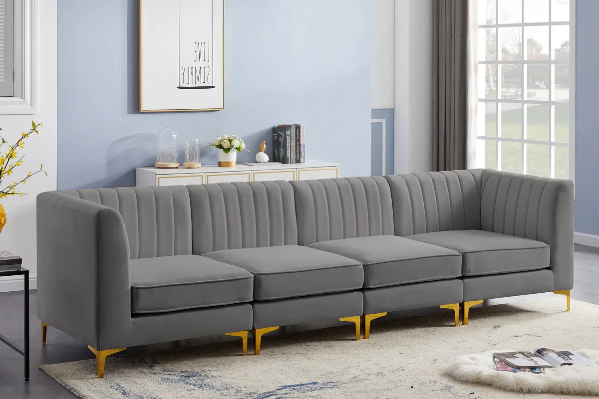 Alina - 4 Piece Modular Sectional - Gray