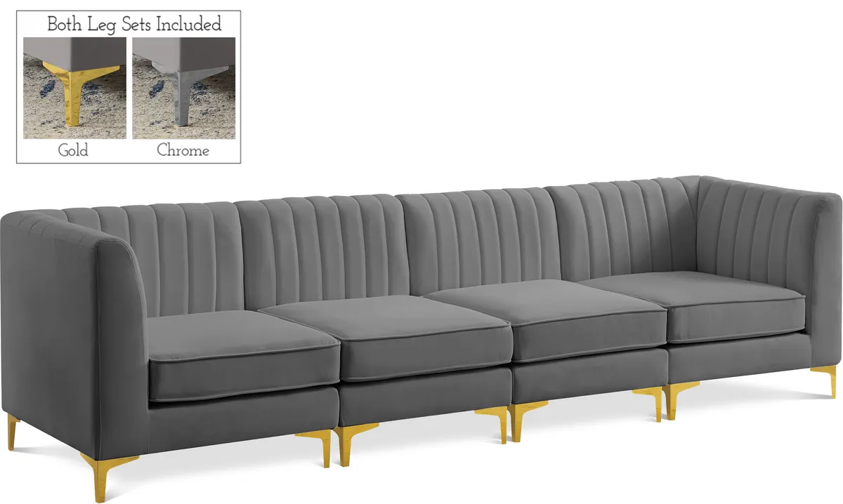 Alina - 4 Piece Modular Sectional - Gray