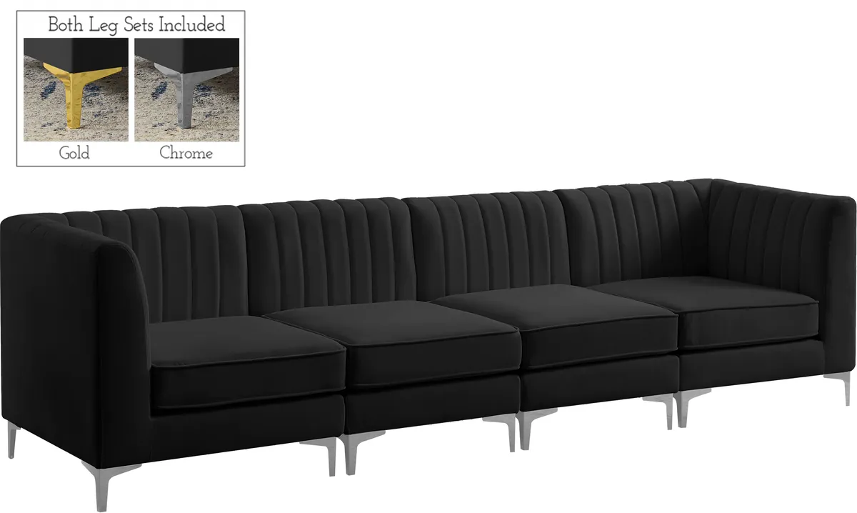 Alina - 4 Piece Modular Sectional - Black - View 2