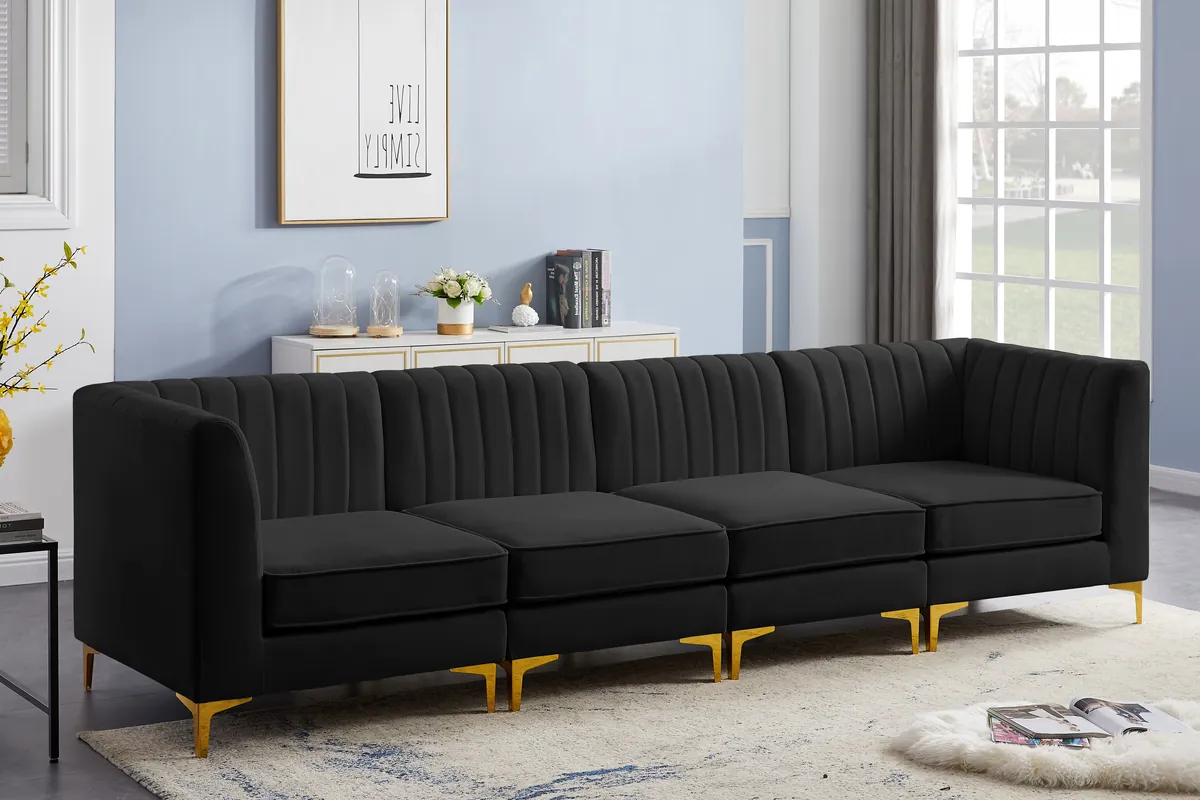 Alina - 4 Piece Modular Sectional - Black
