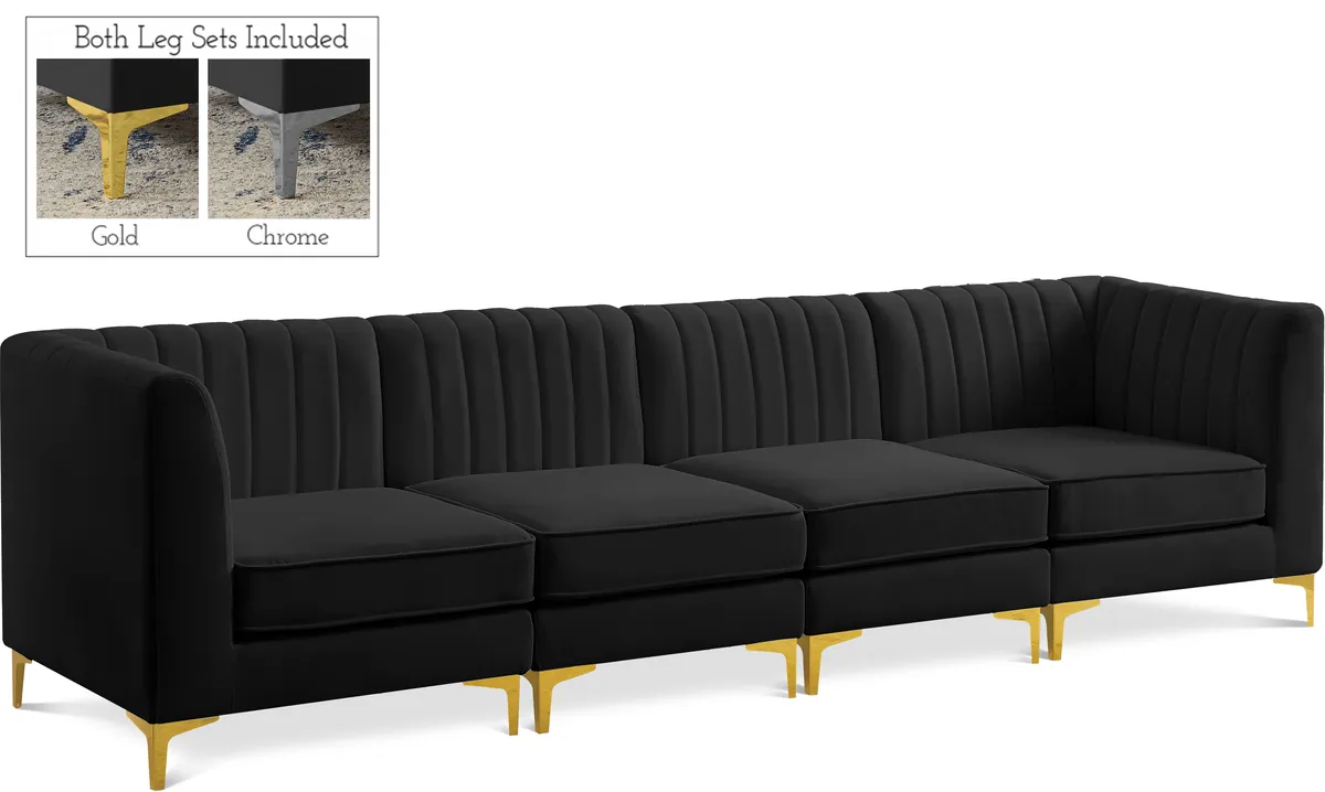 Alina - 4 Piece Modular Sectional - Black