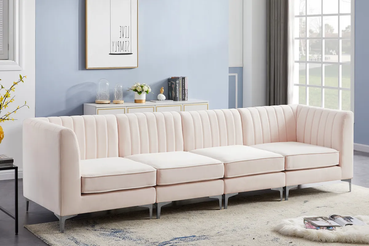 Alina - 4 Piece Modular Sectional - Pink