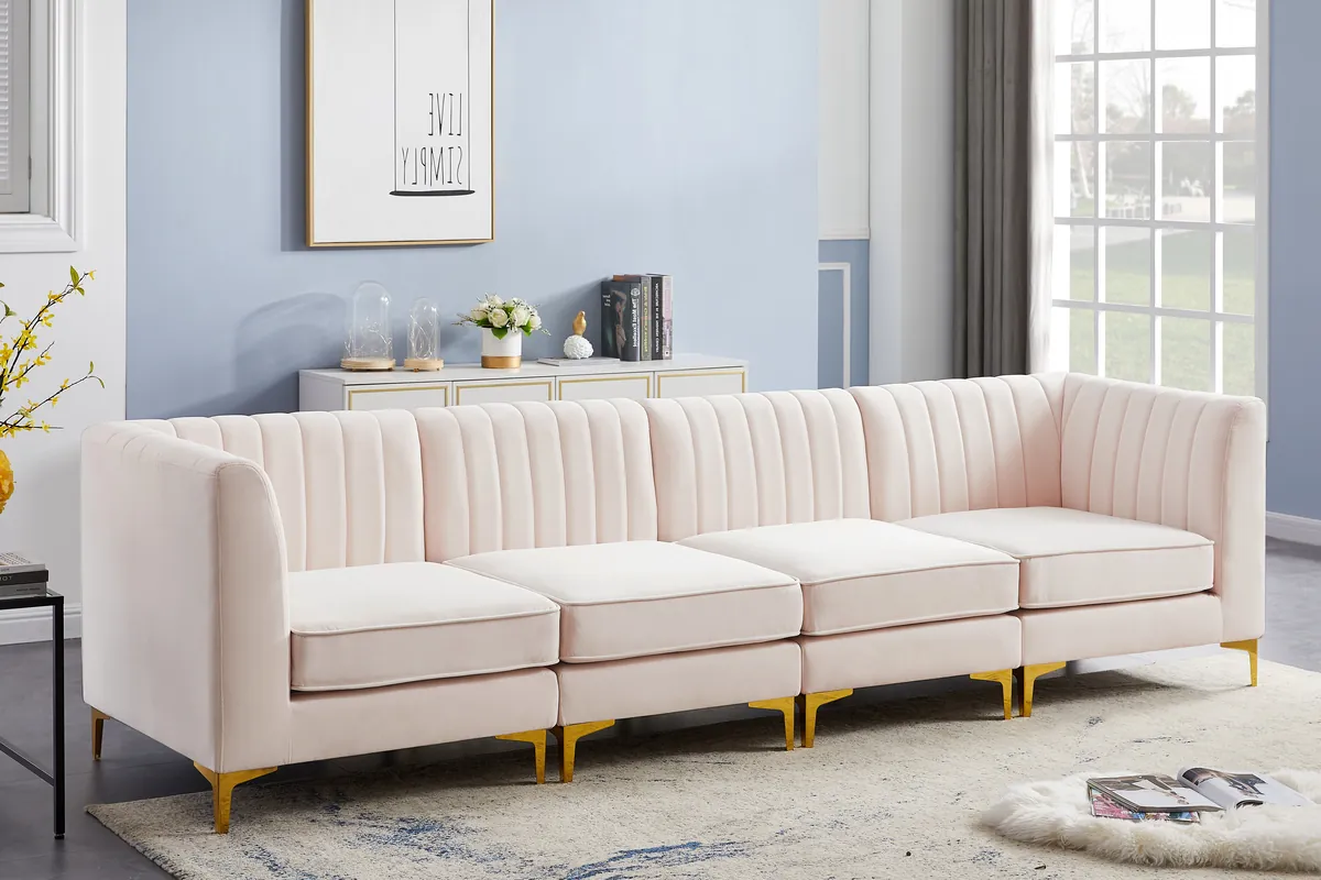 Alina - 4 Piece Modular Sectional - Pink