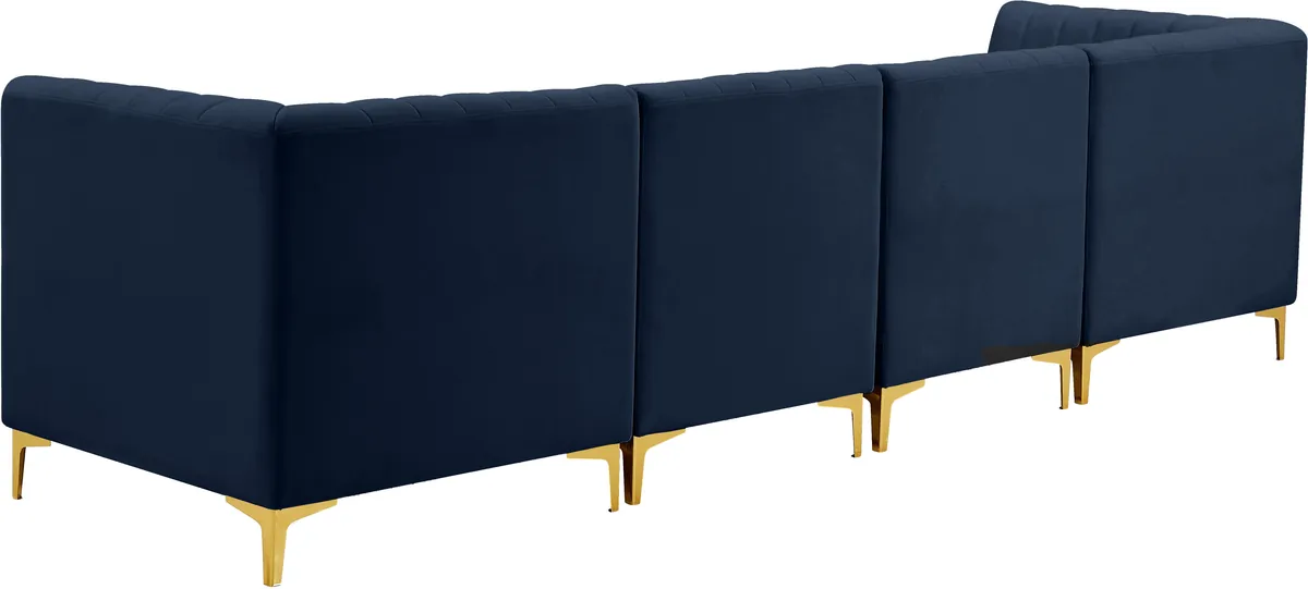 Alina - 4 Piece Modular Sectional - Navy