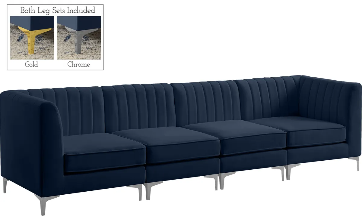 Alina - 4 Piece Modular Sectional - Navy - View 2