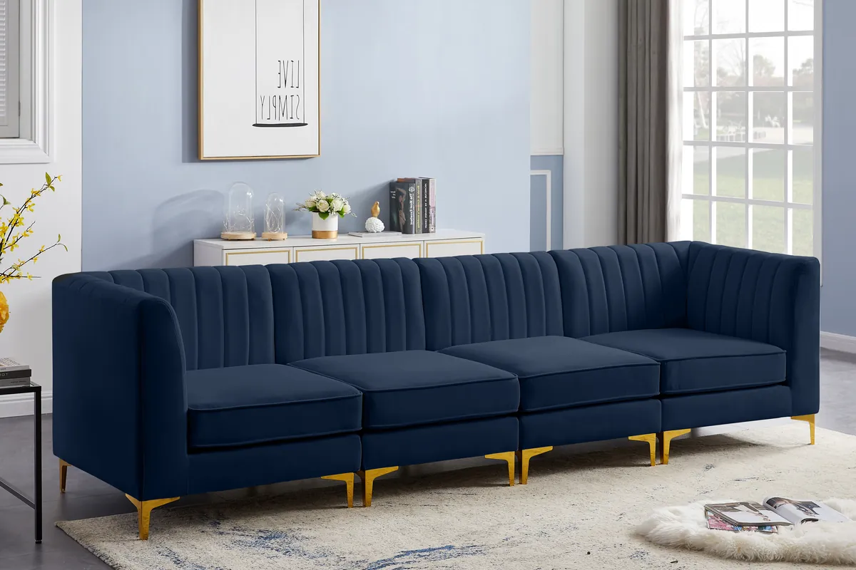 Alina - 4 Piece Modular Sectional - Navy