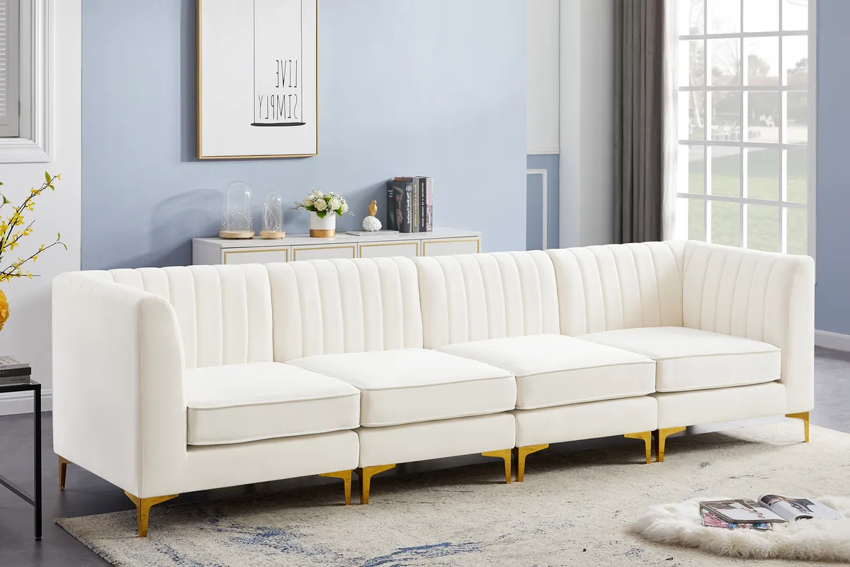 Alina - 4 Piece Modular Sectional - Cream