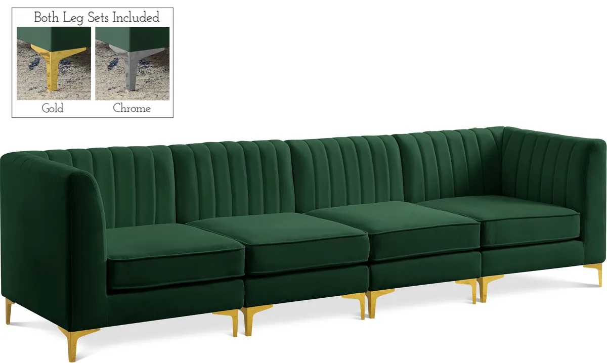 Alina - 4 Piece Modular Sectional - Green