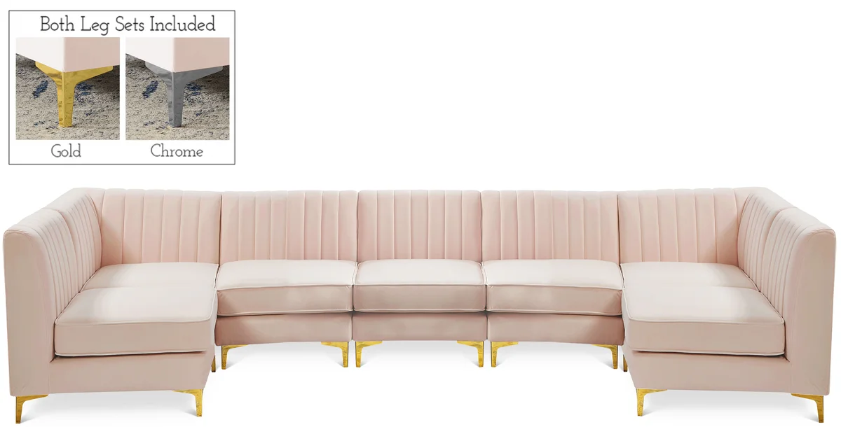 Alina - 7 Piece Modular Sectional - Pink