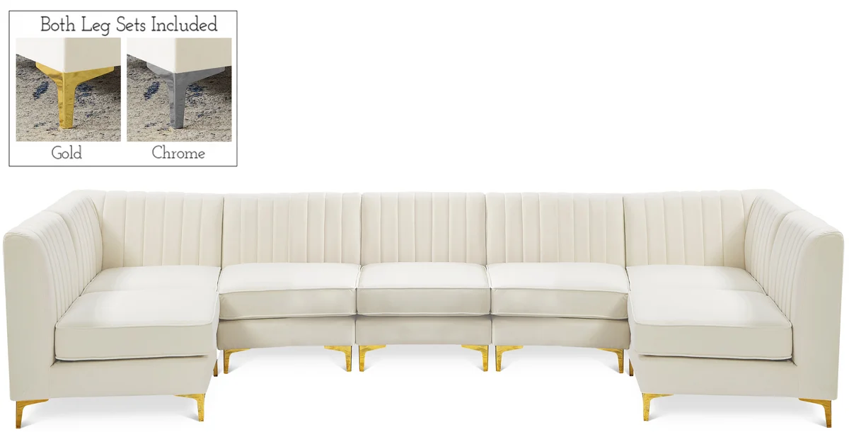 Alina - 7 Piece Modular Sectional - Cream