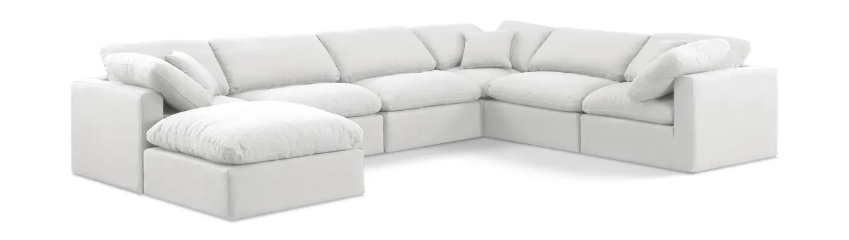 Indulge - Linen 7 Piece Modular Sectional - White