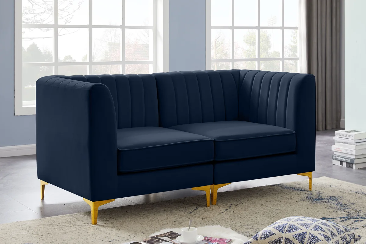 Alina - 2 Piece Modular Sectional - Navy