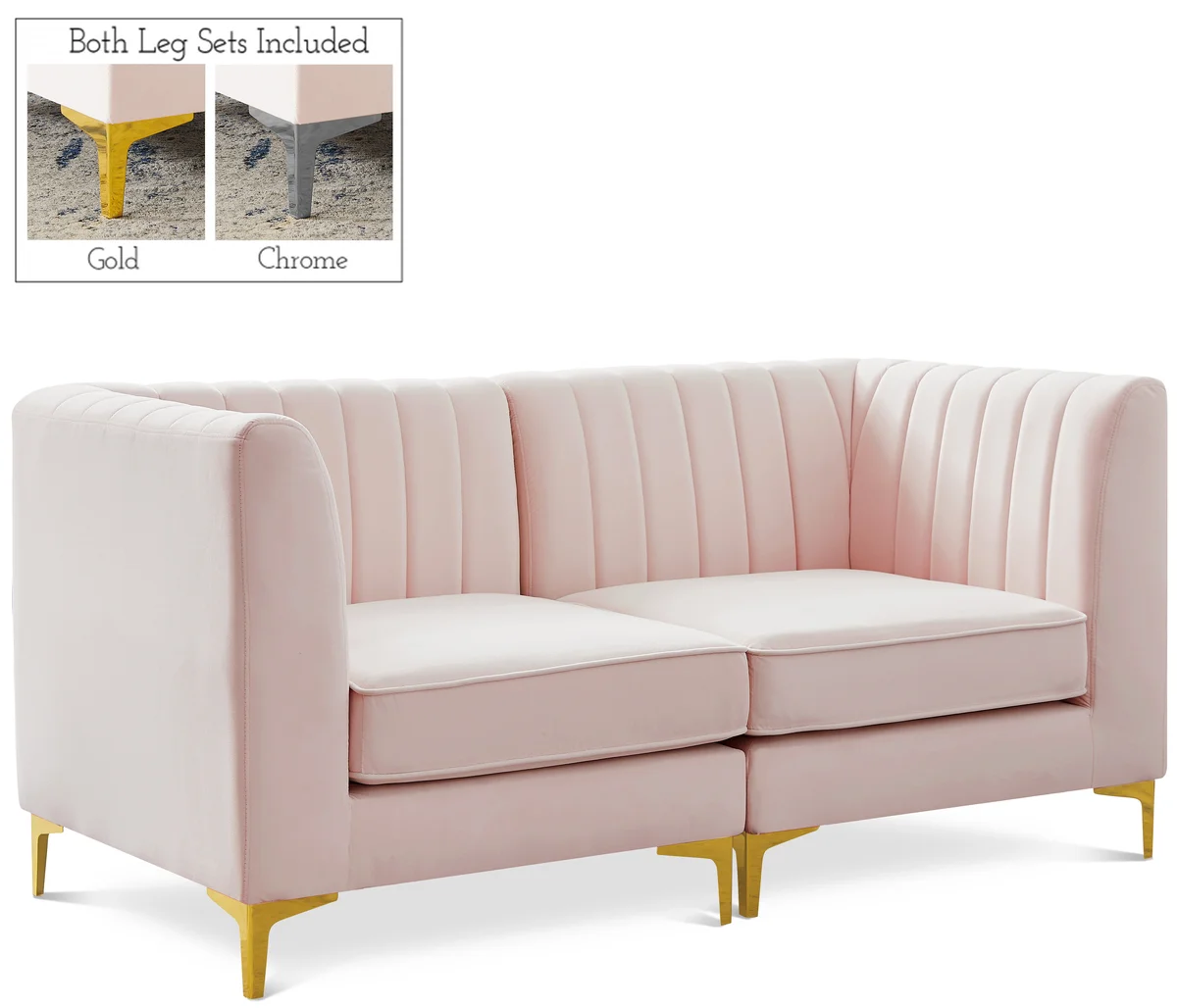 Alina - 2 Piece Modular Sectional - Pink