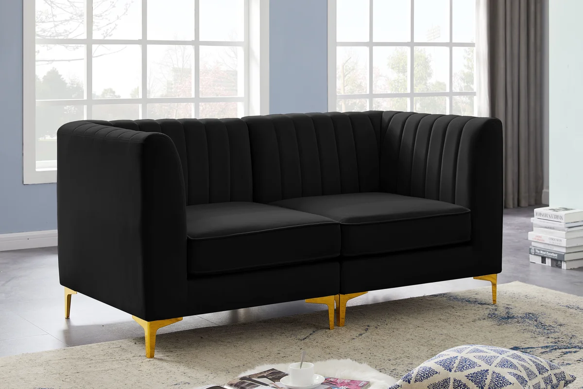 Alina - 2 Piece Modular Sectional - Black