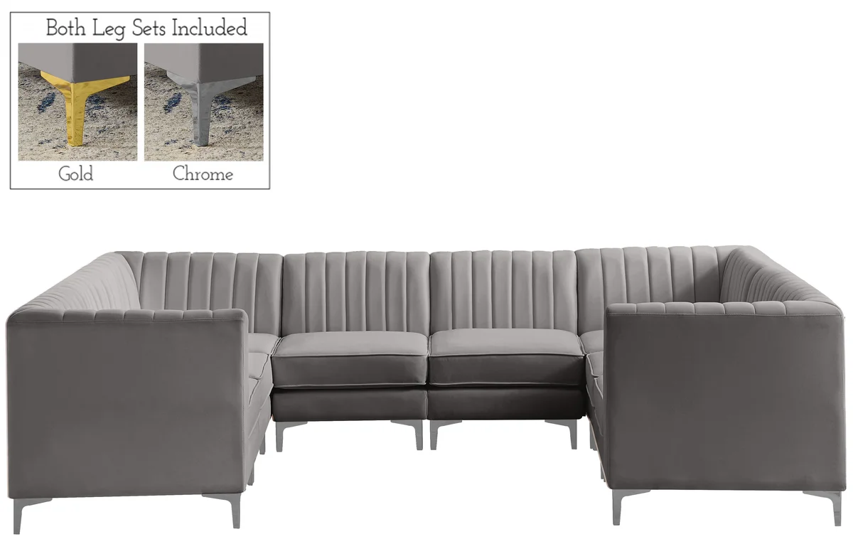 Alina - 8 Piece Modular Sectional - Gray - View 2