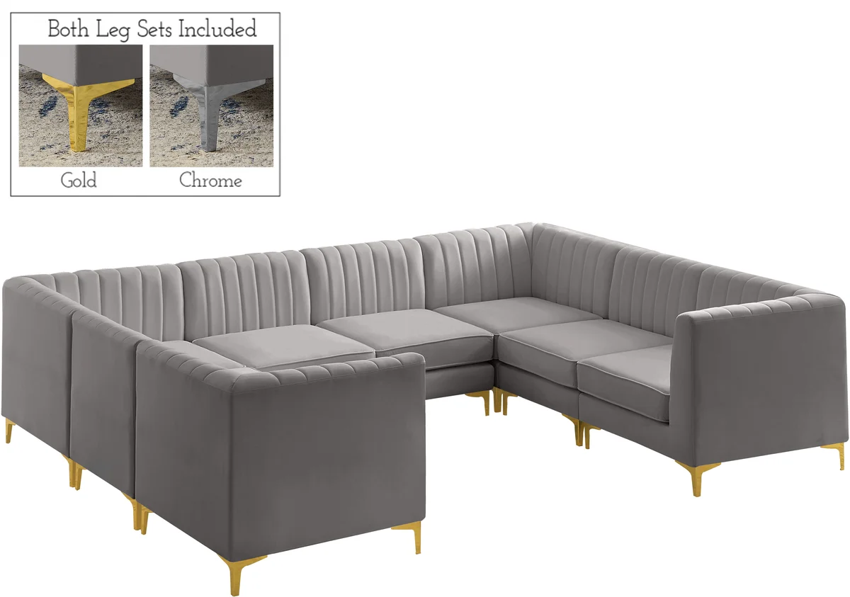 Alina - 8 Piece Modular Sectional - Gray
