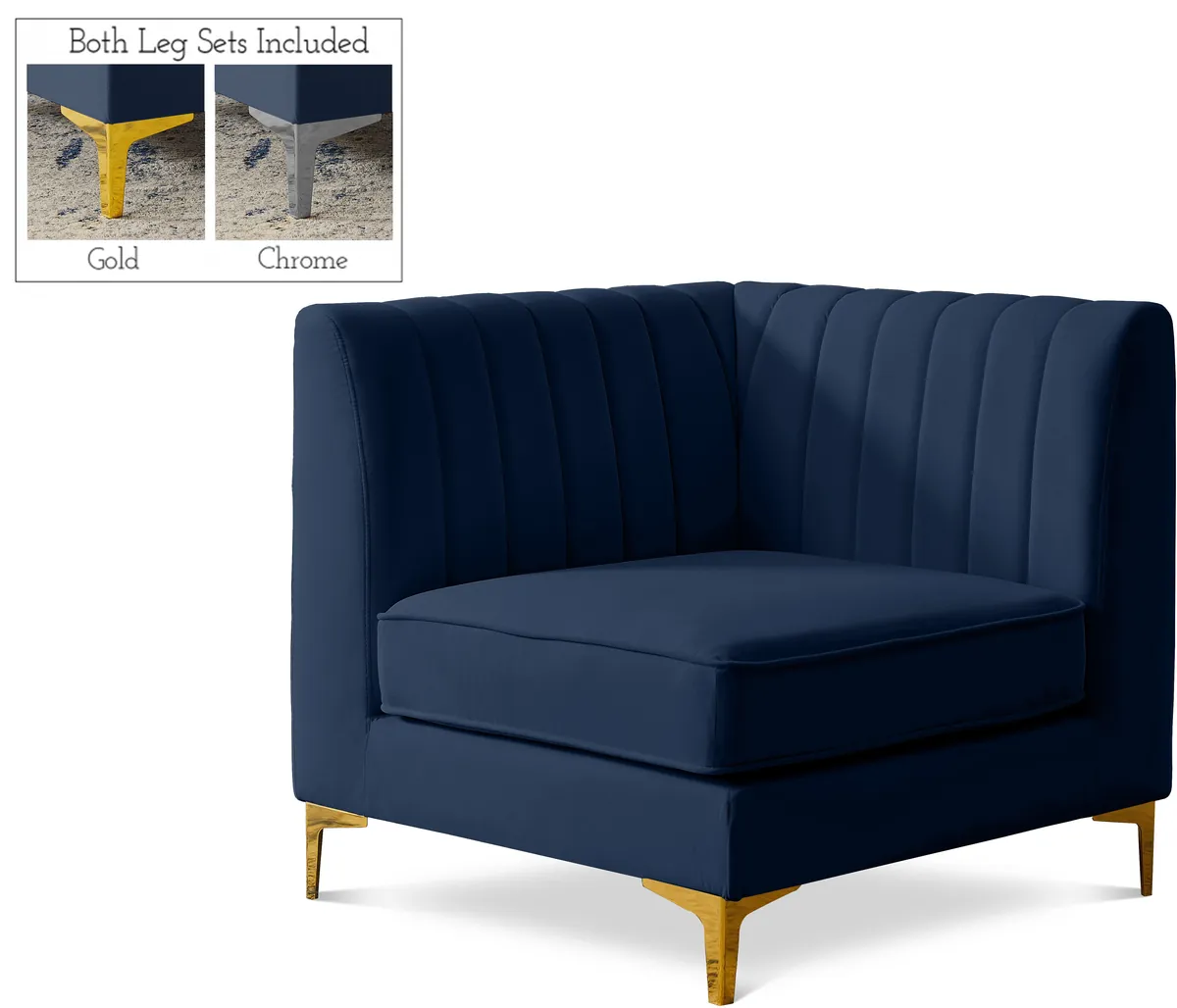 Alina - Corner Chair - Navy