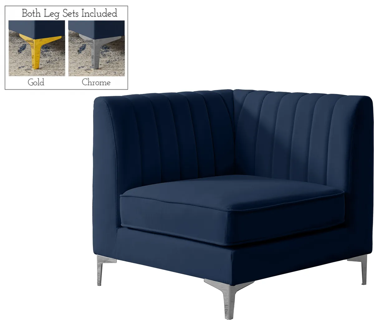 Alina - Corner Chair - Navy - View 2