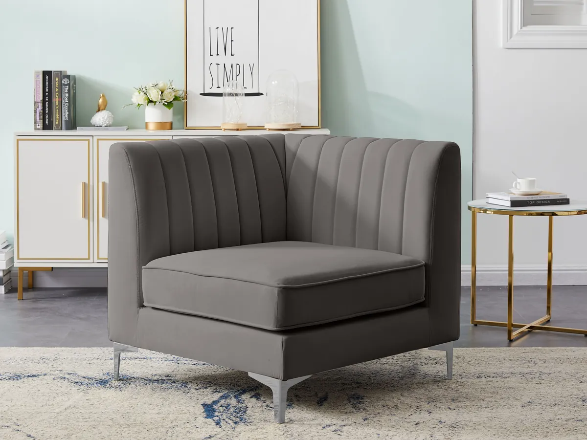 Alina - Corner Chair - Gray