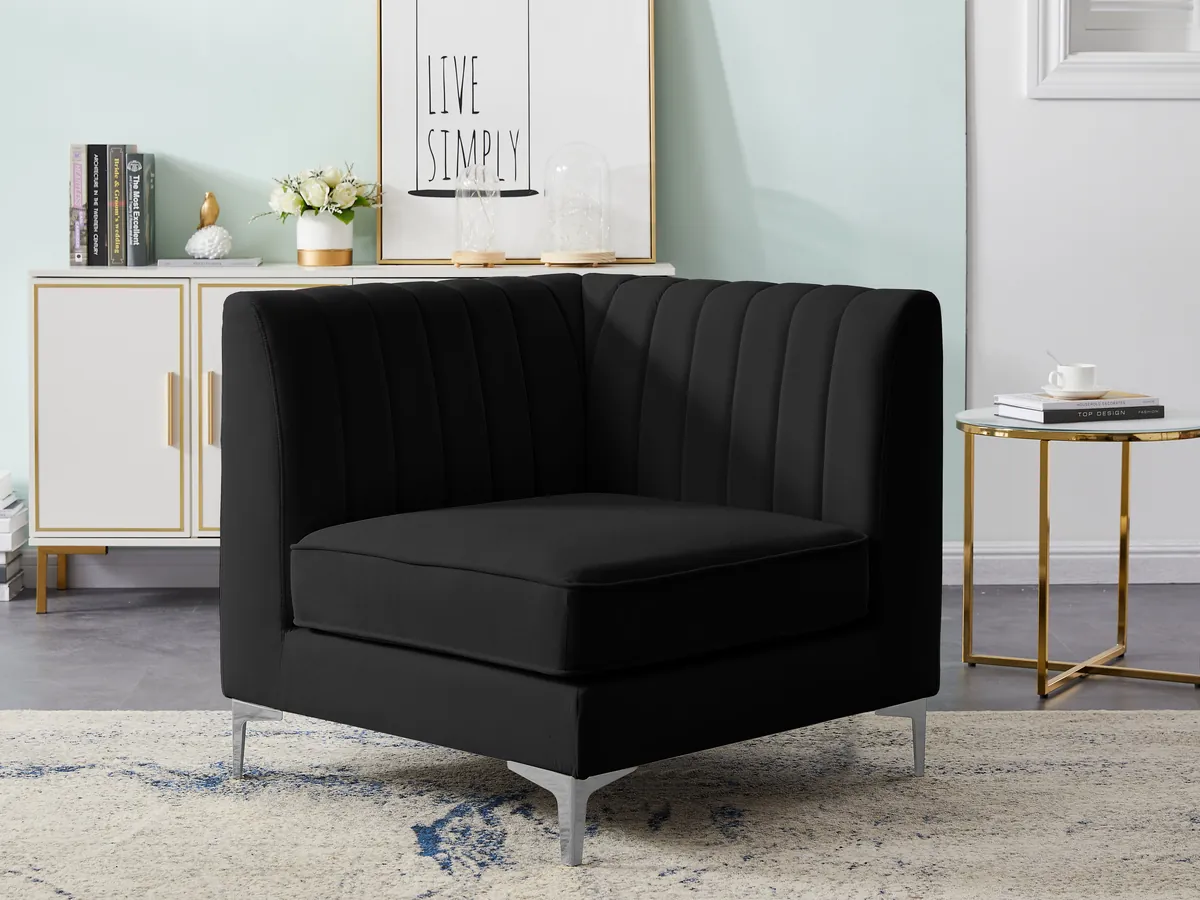 Alina - Corner Chair - Black