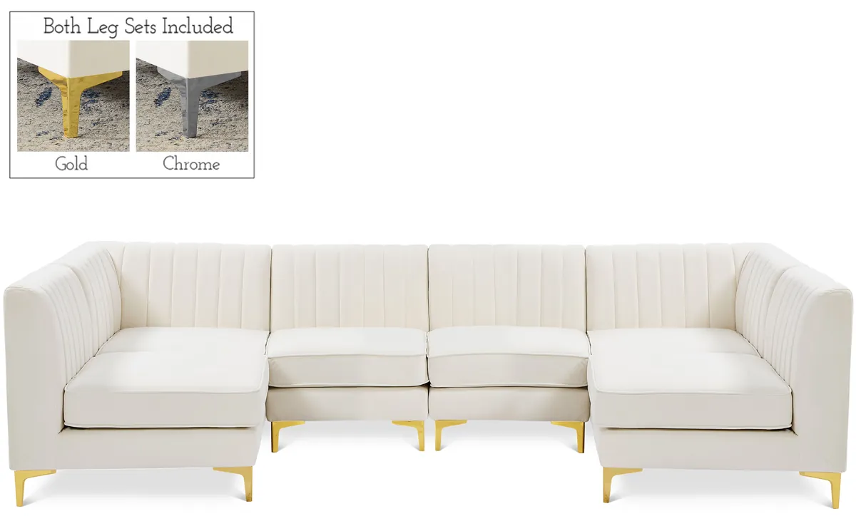 Alina - 6 Piece Modular U-Shaped Sectional - Cream