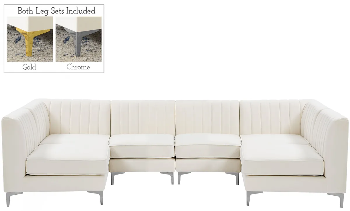 Alina - 6 Piece Modular U-Shaped Sectional - Cream - View 2