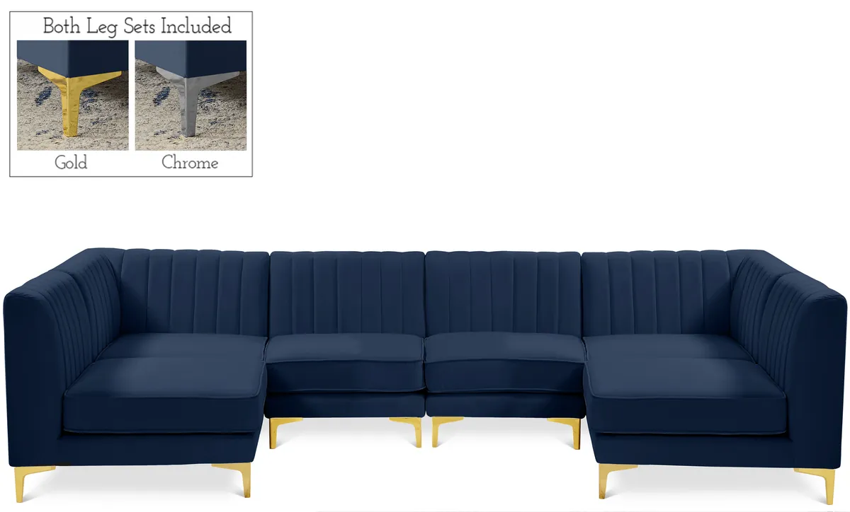 Alina - 6 Piece Modular U-Shaped Sectional - Navy