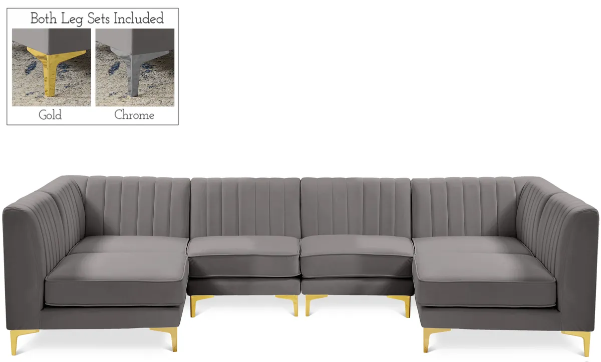Alina - 6 Piece Modular U-Shaped Sectional - Gray