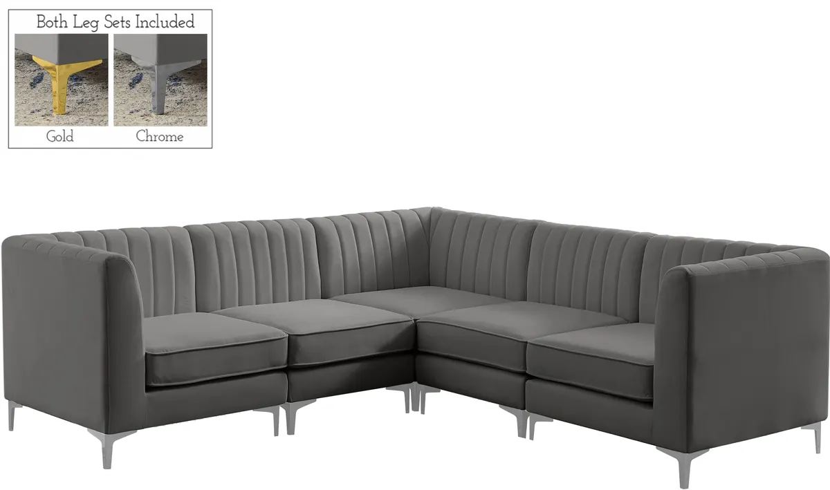 Alina - 5 Piece Modular Corner Sectional - Gray - View 2
