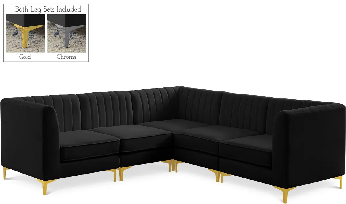 Alina - 5 Piece Modular Corner Sectional - Black
